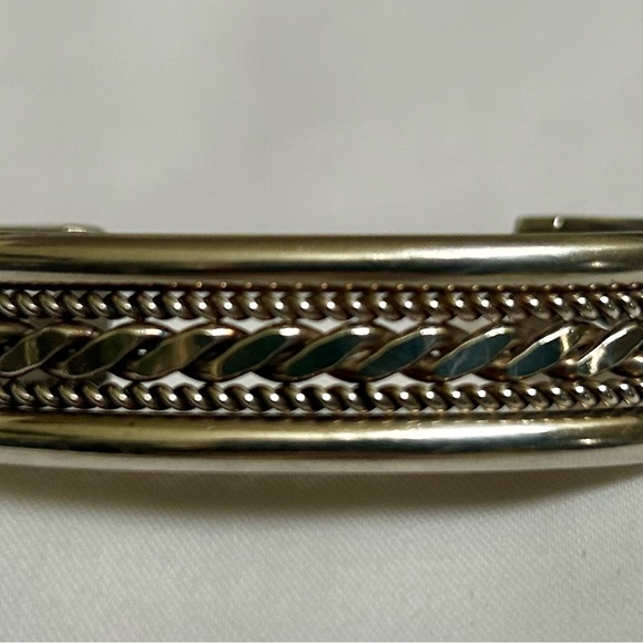 Sterling Silver Twisted Rope Cuff Bracelet Large - Picture 2 of 8